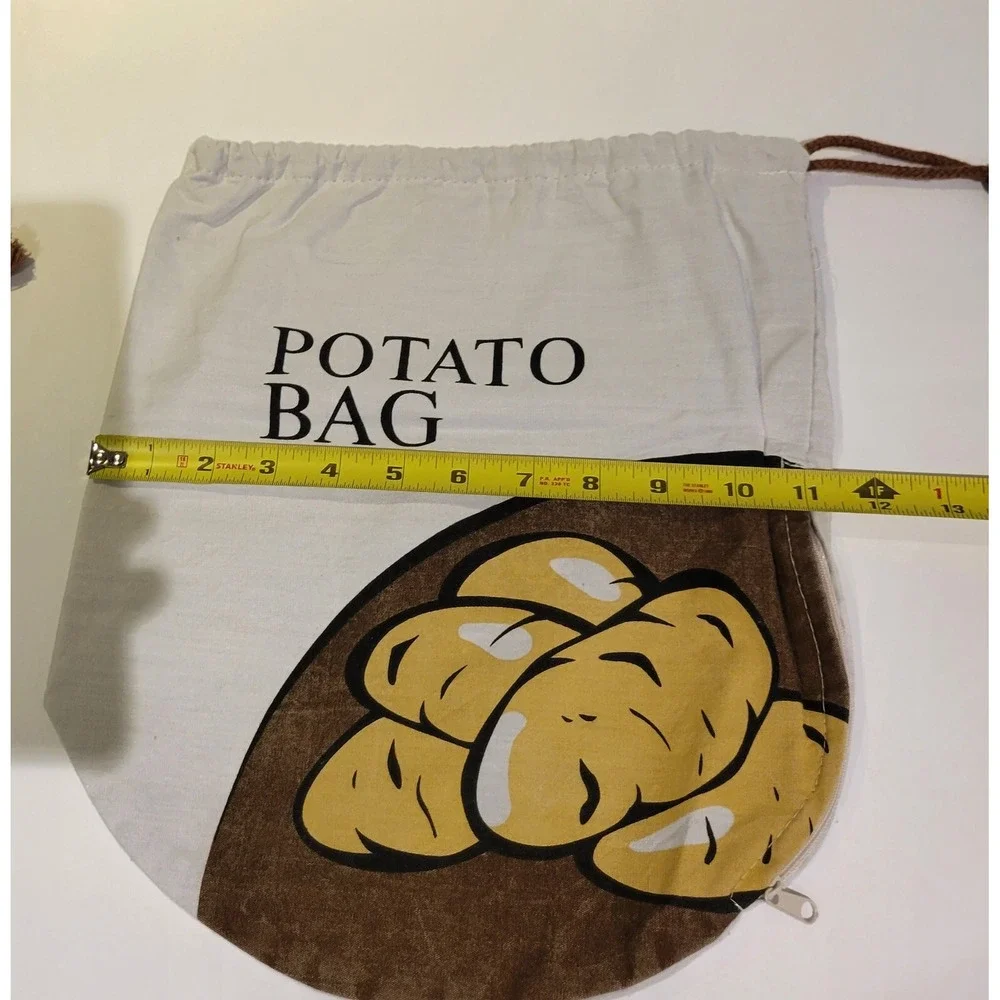 3 Cloth Onion Garlic Potato Fabric Storage Bags Bag With Drawstring & Zipper